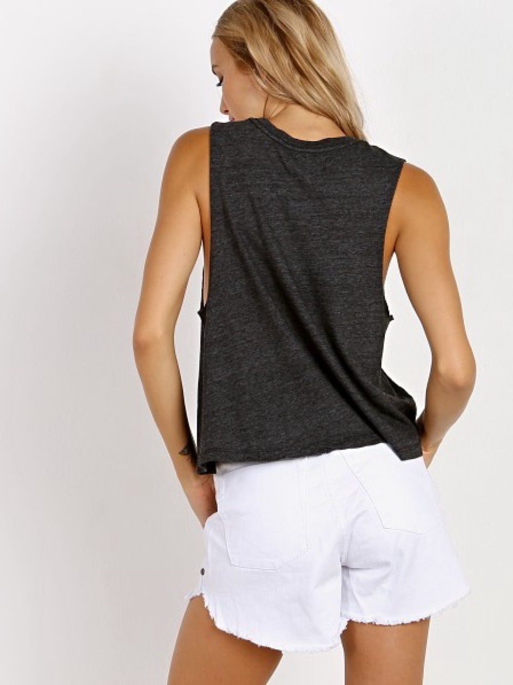 Spiritual Gangster || “Wander” Muscle Tank (L) - Charcoal, White, and Gold - Picture 4 of 12